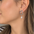 Geometric Pearl Drop Earrings