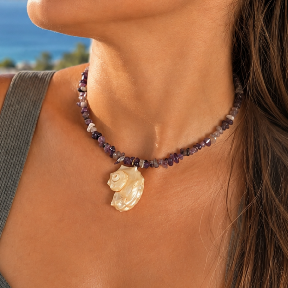 Isla Necklace - Purple