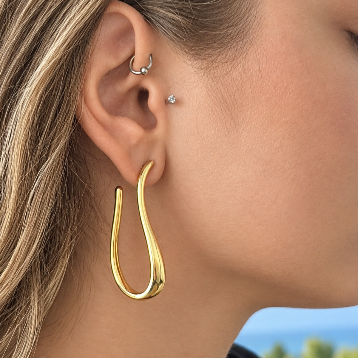 Drop Hoop Earrings