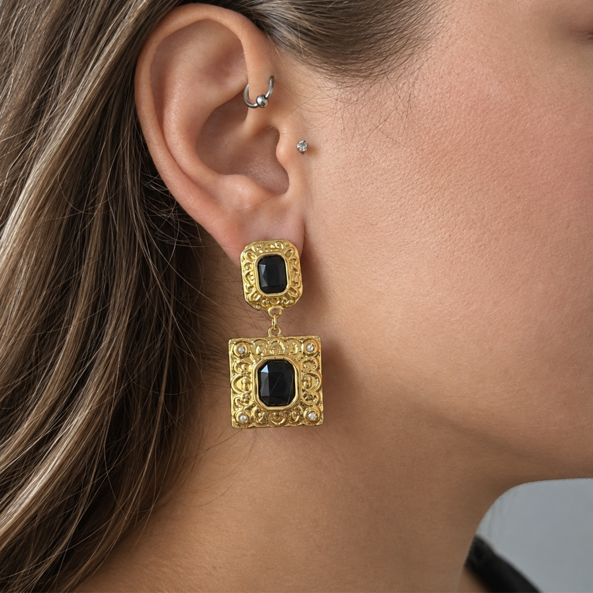 Black Statement Earrings